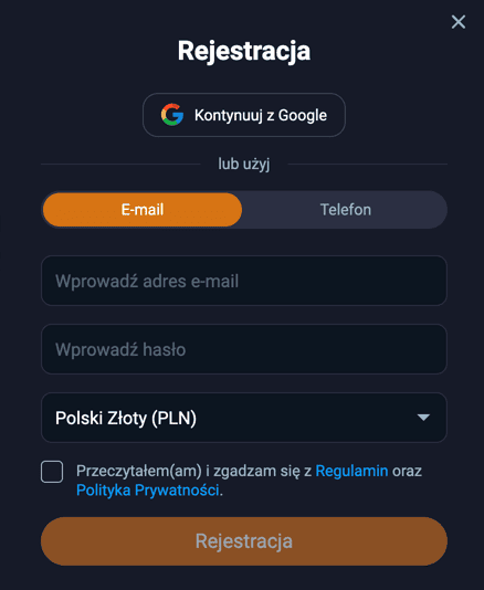 Rejestracja Vox casino